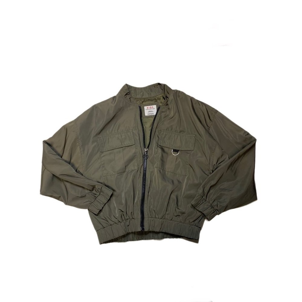 Defacto Khaki GIRLS & TEENS Girl Relaxed Fit Zip-Up Bomber Jacket Size 10